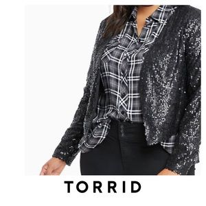 NWT Torrid Black Sequins Jacket Blazer